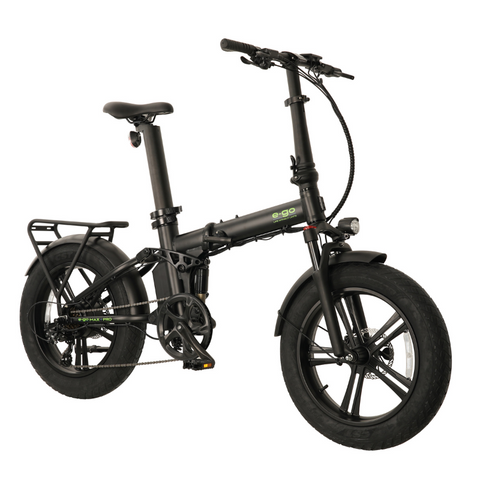 E Go Bike Max PRO Folding Fat Tyre off road Electric Bike Black