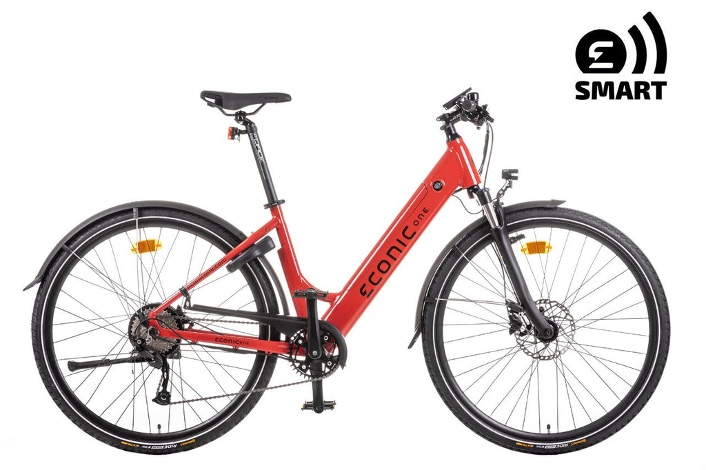 Econic One SMART COMFORT Electric Bike Red Black Blue Easy E Rider